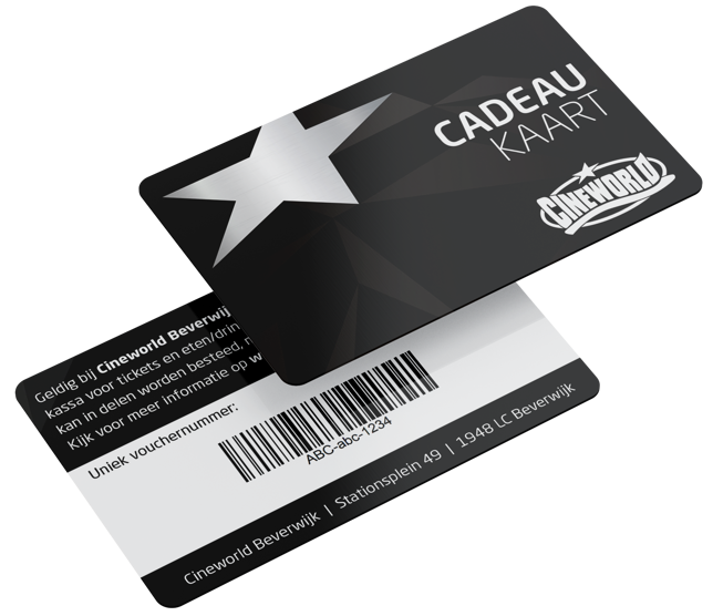 cadeaukaart achter en voor